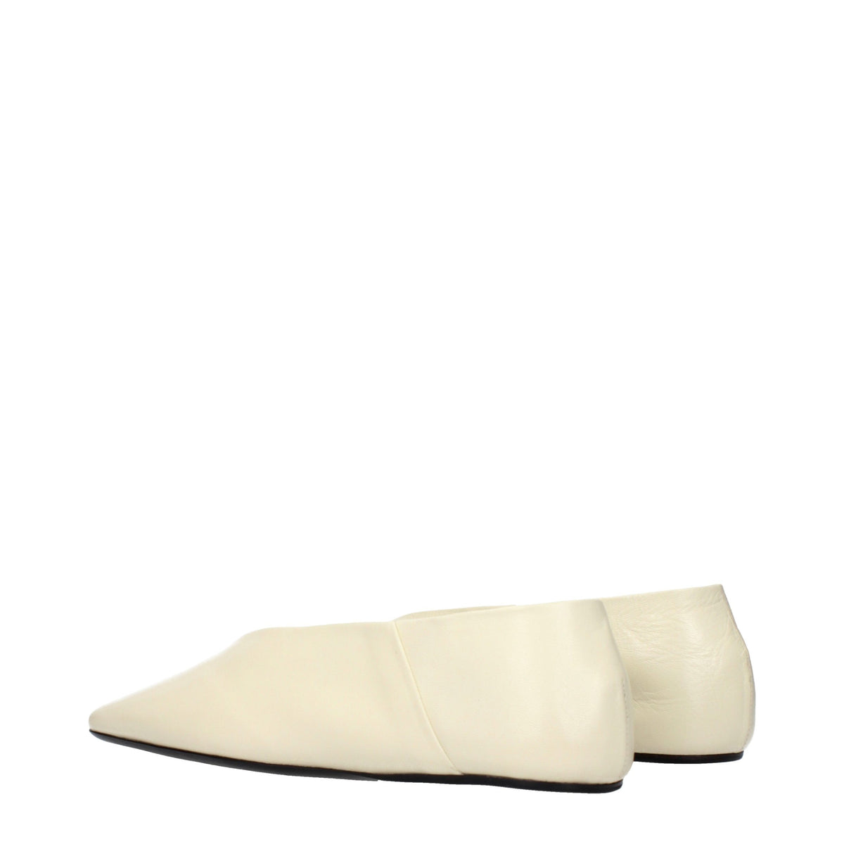 Jil Sander Beige Leather Ballet Flats