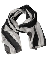 Dolce & Gabbana Black White Stripe Silk Shawl Stole Scarf