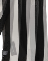 Dolce & Gabbana Black White Stripe Silk Shawl Stole Scarf