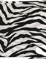 Dolce & Gabbana Black White Zebra Cotton Lace Stole Scarf