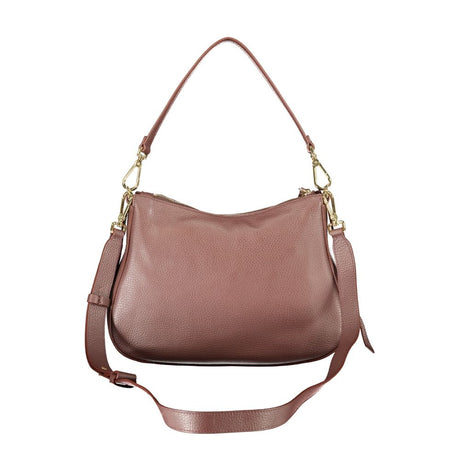 Coccinelle Brown Leather Women's Bag with Removable Strap and Internal Pocket