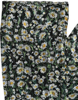 Dolce & Gabbana Black Floral Daisy Square Foulard Scarf
