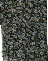 Dolce & Gabbana Black Silk Daisy Chiffon Long Stole Scarf