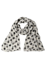 Dolce & Gabbana White Black Polka Dot Shawl Stole Scarf
