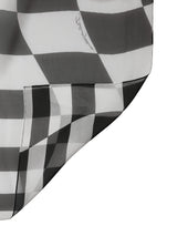 Dolce & Gabbana White Black Checkered Silk Foulard Scarf