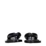 Jil Sander Black Leather Flip-Flop Sandals