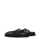 Jil Sander Black Leather Slippers