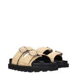 Jil Sander Beige Raffia Slippers