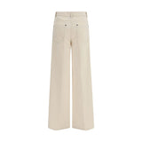 Forte_Forte White Cotton Casual Pants