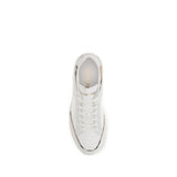 Burberry White Calf Leather Bos Taurus Low Top Sneakers