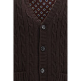 Valentino Garavani Brown Wool Oves Aries Cardigan