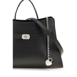 Alexander McQueen Black Calf Leather Bos Taurus Shoulder Bag
