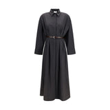 P.A.R.O.S.H. Gray Wool Oves Aries Casual Dress