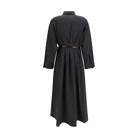 P.A.R.O.S.H. Gray Wool Oves Aries Casual Dress