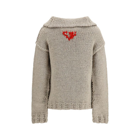 Prada Gray Wool Oves Aries Cardigan