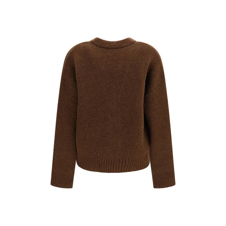 Ami Paris Brown Alpaca Vicugna Pacos Cardigan