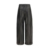 Brunello Cucinelli Black Leather Pants