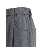 Brunello Cucinelli Gray Wool Casual Pants