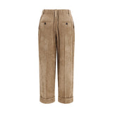 Brunello Cucinelli Brown Viscose Casual Pants