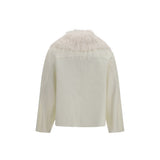 Loulou De Saison White Wool Oves Aries Full-Length Jacket