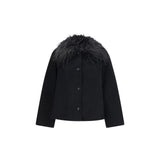 Loulou De Saison Black Wool Oves Aries Full-Length Jacket
