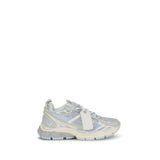 Off-White Gray Fabric Athletic Sneakers