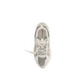 Off-White Beige Fabric Athletic Sneakers