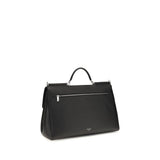 Dolce & Gabbana Black Calf Leather Bos Taurus Handbag