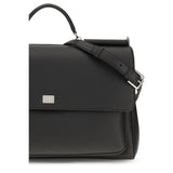 Dolce & Gabbana Black Calf Leather Bos Taurus Handbag