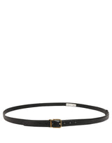 Dolce & Gabbana Black Leather Double Wrap Metal Buckle Belt