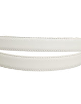 Dolce & Gabbana White Leather Silver Tone Metal Buckle Belt