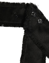 Dolce & Gabbana Black Velvet Wrap Around Tie Cintura Belt