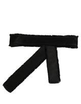 Dolce & Gabbana Black Velvet Wrap Around Tie Cintura Belt