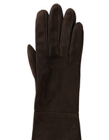 Dolce & Gabbana Brown Genuine Leather Suede Elbow Length Gloves