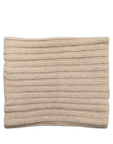 Dolce & Gabbana Light Beige Ribbed Knit Neck Warmer Scarf