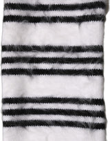 Dolce & Gabbana White Black Striped Skinny Neck Warmer Scarf