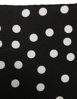 Dolce & Gabbana Black White Polka Dot Square Foulard Scarf