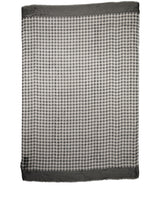 Dolce & Gabbana Black White Napoli Silk Gingham Shawl Scarf