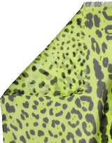 Dolce & Gabbana Green Leopard Print Silk Shawl Stole Scarf