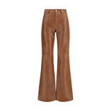 Haikure Brown Lambskin Flared Pants