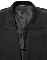 Dolce & Gabbana Black Pinstripe Men Single Breasted Jacket
