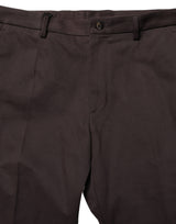 Dolce & Gabbana Brown Cotton Skinny Leg Dress Trouser Pants