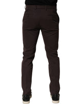 Dolce & Gabbana Brown Cotton Skinny Leg Dress Trouser Pants