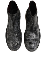 Dolce & Gabbana Black Gray Leather Ankle Chelsea Boots Shoes