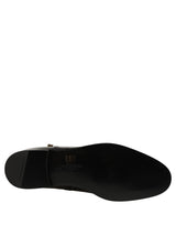 Dolce & Gabbana Black Leather Buckle Mid Calf Boots Shoes