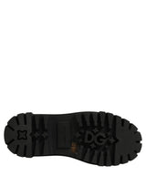 Dolce & Gabbana Black Calfskin Leather Trekking Derby Shoes