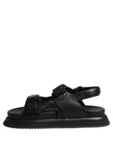 Dolce & Gabbana Black DG Logo Sandals Flats Slippers Shoes