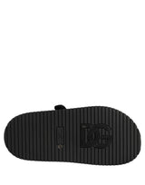 Dolce & Gabbana Black DG Logo Sandals Flats Slippers Shoes