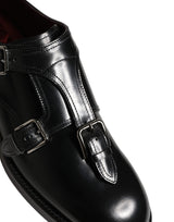 Dolce & Gabbana Black Leather Monk Strap Formal Dress Shoes