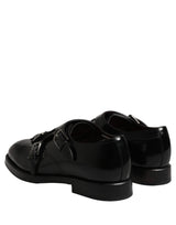 Dolce & Gabbana Black Leather Monk Strap Formal Dress Shoes